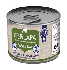 Влажный корм для кошек Prolapa Natural Line, с уткой, потрошками и брусникой, 6x200 г