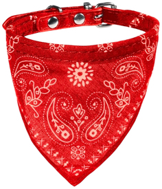 Ошейник для мелких пород Triol Бандана, искусственная кожа, красный, размер XS, 10х310 мм