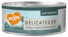Влажный корм для кошек Мнямс Delicatesse, курица с уткой в нежном желе, 24x70 г
