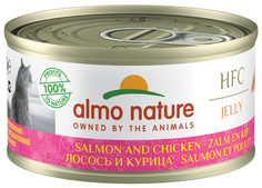 Влажный корм для кошек Almo Nature HFC Jelly, с лососем и курицей, 24x70 г