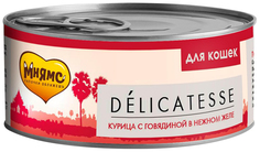 Влажный корм для кошек Мнямс Delicatesse, курица с говядиной в нежном желе, 24x70 г