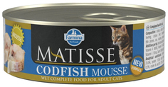 Влажный корм для кошек Farmina Matisse Codfish Mousse, мусс с треской, 12x80 г