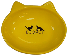 Миска EcoPet овальная, желтый, 0,19 л