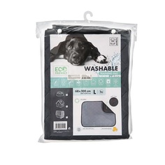 Пеленка для животных M-Pets многоразовая, черный, серый, дакрон, хлопок, L, 68х100 см