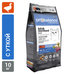 Сухой корм для кошек Probalance Adult Sterilized для стерилизованных, с уткой, 10 кг