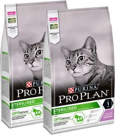 Сухой корм для кошек Pro Plan Cat Optirenal Sterilised Turkey индейка, 2 шт по 3 кг