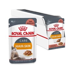 Влажный корм для кошек Royal Canin Hair&Skin, мясо, кусочки в соусе, 28шт по 85г