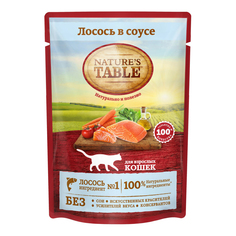 Влажный корм для кошек Natures Table лосось в соусе 85 г