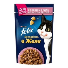 Влажный корм для кошек Felix с лососем в желе повседневный 75 г