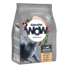 Сухой корм для кошек ALPHAPET Wow для стерилизованных с цыпленком 350 г