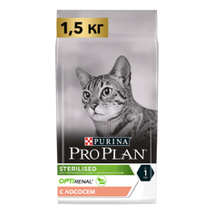 Сухой корм для кошек PRO PLAN Sterilised Adult для стерилизованных с лососем 1,5 кг
