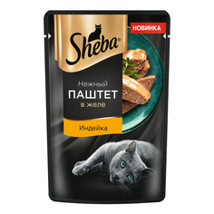 Влажный корм для кошек Sheba Нежный паштет в желе индейка 75 г
