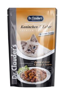 Влажный корм для кошек Dr. Clauders для стерилизованных, с кроликом и печенью, 85 г Dr.Clauders