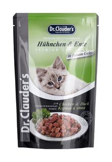 Влажный корм для кошек Dr. Clauders для стерилизованных, с курицей и уткой в желе, 85 г Dr.Clauders