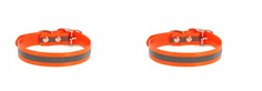 Ошейник для собак Каскад из биотана оранжевый, 15 мм х 21-30 см, 2 шт
