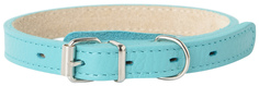 Ошейник для собак Mr.Kranch, из натуральной кожи, прямой, бирюзовый, 39-50 см