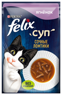 Влажный корм для кошек Felix Суп, сочные ломтики с ягненком, 36x48 г
