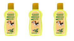 Шампунь для собак HOMEPET от блох и клещей, с гераниолом и шалфеем, 3 шт по 220 мл