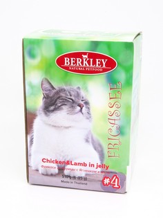 Влажный корм для кошек Berkley фрикасе из курицы с ягненком, 6шт по 85г