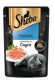Влажный корм для кошек Sheba ломтики в соусе лосось 28 шт по 75 г