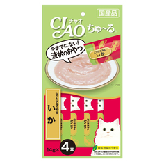 Лакомство для кошек CIAO Churu Куриное филе и кальмар 4 шт по 14 г