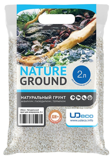 Натуральный грунт для аквариумов UDeco River Quartz 2-5 мм, 2 л
