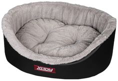 Лежак для собак и кошек Xody Премиум №0 экокожа 38x26x14 см серый