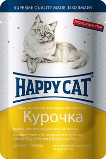 Влажный корм для кошек Happy Cat, с курочкой в соусе, 100г