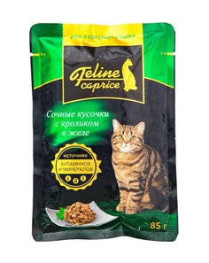 Влажный корм для кошек Окей Feline Caprice Аппетитные кусочки, кролик, 85г
