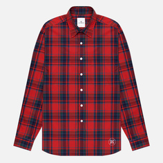 Мужская рубашка uniform experiment Check Yoke Print Regular Collar, цвет красный, размер S