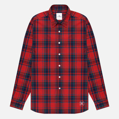 Мужская рубашка uniform experiment Check Yoke Print Regular Collar, цвет красный, размер S