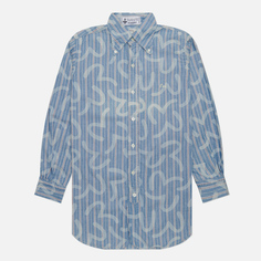 Мужская рубашка Evisu Nashville 3 Button-Down Stripe Kamome, цвет голубой, размер XL