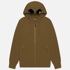 Мужская толстовка C.P. Company Diagonal Raised Fleece Zipped Goggle Hoodie, цвет оливковый, размер XXL