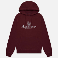 Мужская толстовка Aquascutum Active Big Logo Hoodie Fleece, цвет бордовый, размер XL