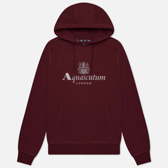 Мужская толстовка Aquascutum Active Big Logo Hoodie Fleece, цвет бордовый, размер XL