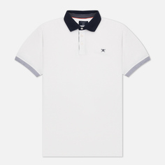 Мужское поло Hackett Woven Collar, цвет белый, размер S