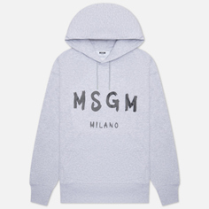 Мужская толстовка MSGM MSGM Milano Logo Unbrushed Hoodie, цвет серый, размер M