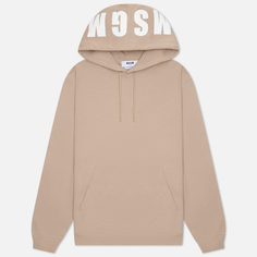 Мужская толстовка MSGM Maxilogo Print Hoodie, цвет бежевый, размер L
