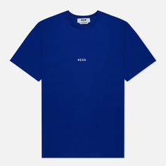 Мужская футболка MSGM Brush Stroke Micrologo, цвет синий, размер M