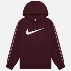 Мужская толстовка Nike Repeat Fleece Hoodie, цвет бордовый, размер L