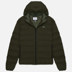Мужской пуховик Lacoste Quilted Hooded, цвет оливковый, размер 50