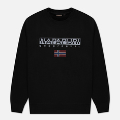 Мужская толстовка Napapijri Ayas Crew Neck, цвет чёрный, размер XXL