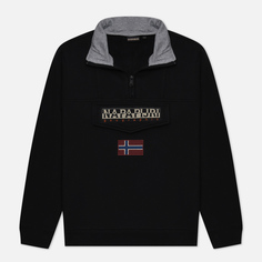 Мужская толстовка Napapijri Burgee Half Zip, цвет чёрный, размер XXL