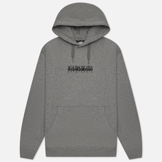 Мужская толстовка Napapijri Box Hoodie Loose Fit, цвет серый, размер XXL