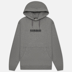 Мужская толстовка Napapijri Box Hoodie Loose Fit, цвет серый, размер XXL