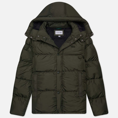 Мужской пуховик Lacoste Embroidered Crocodile Tonal, цвет зелёный, размер 58