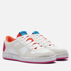 Женские кроссовки Diadora Magic Basket Low Croco, цвет белый, размер 38.5 EU