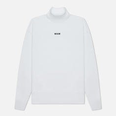 Мужская толстовка MSGM Micrologo Basic Unbrushed High Collar, цвет белый, размер L