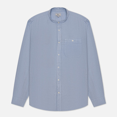 Мужская рубашка Woolrich Band Collar Linen, цвет голубой, размер XL