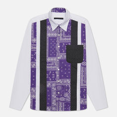 Мужская рубашка SOPHNET. Vertical Paneled Big, цвет фиолетовый, размер L